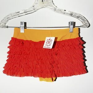 Hanna Andersson Red Orange Ruffle Swim Skirt Bottoms Size 10 (140cm) NWT